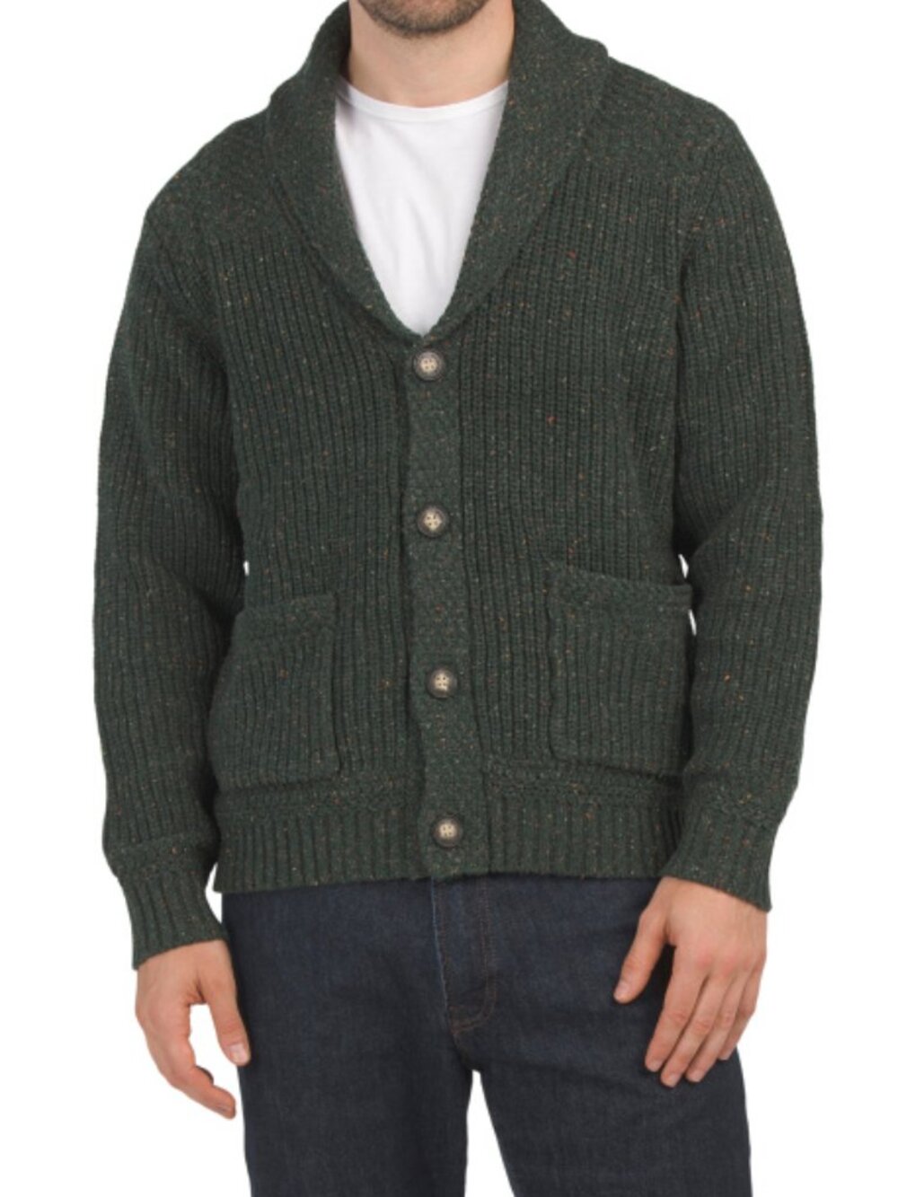 HUNTER Wool Blend Ribbed Cardigan Sweater